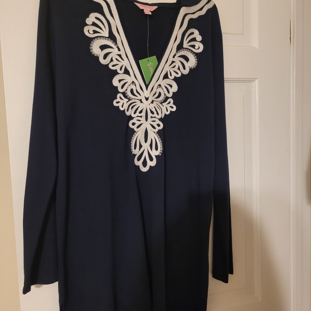 Lilly Pulitzer Navy Dress with White Details